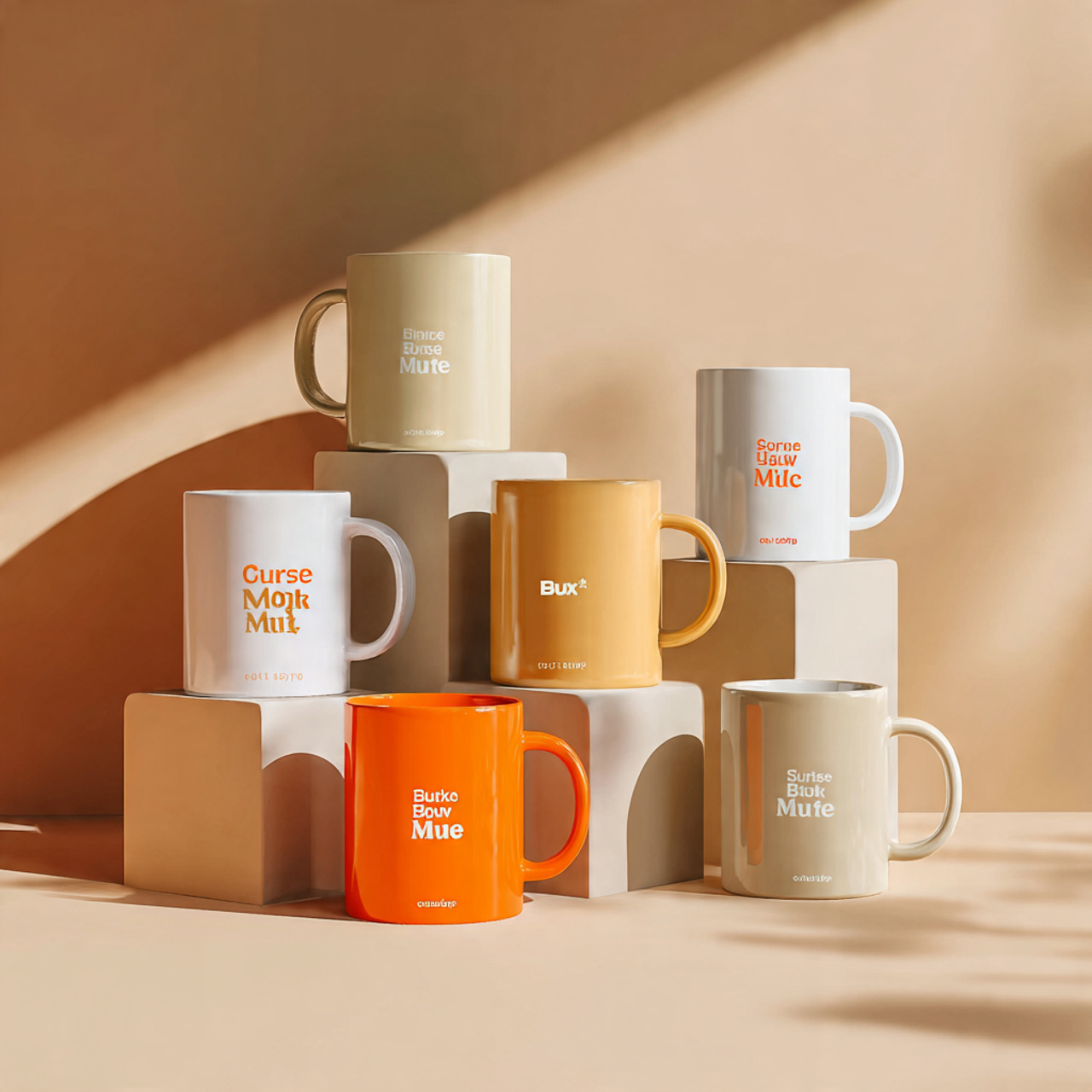 Home a modern product mockup featuring multiple custom printed